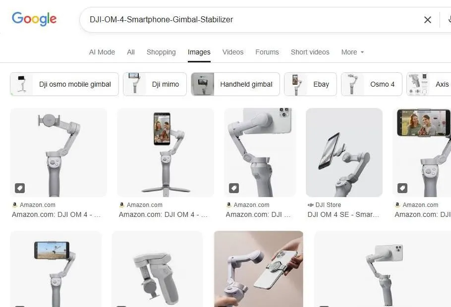 DJI OM 4 Smartphone Gimbal Search Results