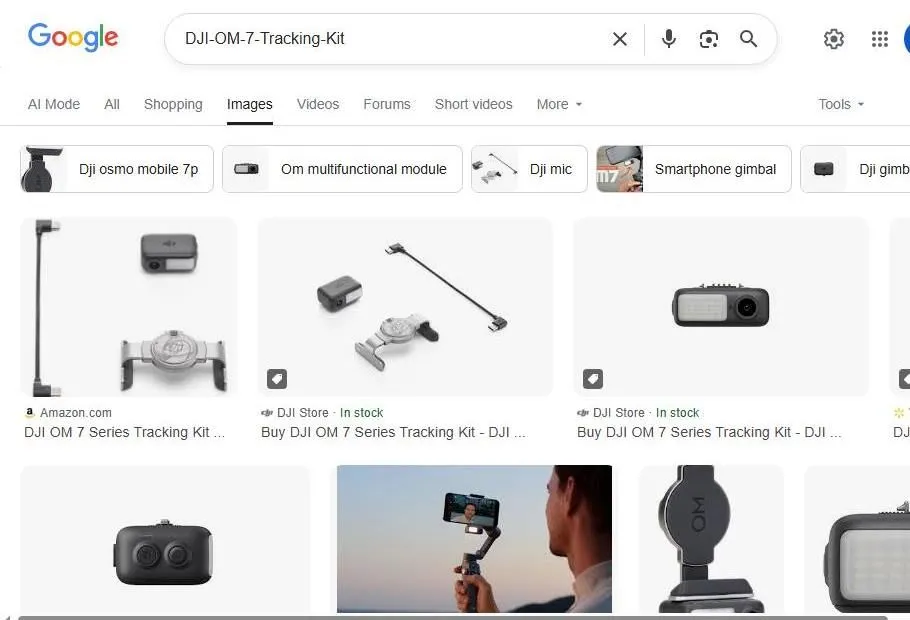 DJI OM 7 Series Tracking Kit Search Results