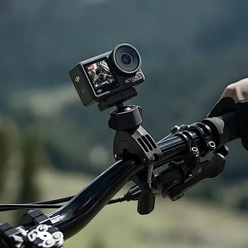 DJI Osmo Action 4 Mounted on Mountain Bike Handlebars