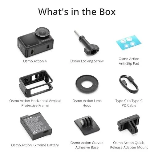 DJI Osmo Action 4 Standard Combo Package Contents