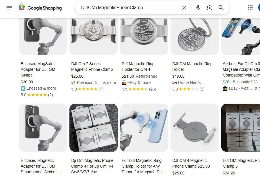 DJI Osmo Magnetic Phone Clamp Shopping Results