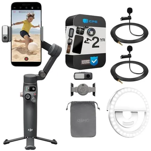 DJI Osmo Mobile 7P Gimbal Bundle With Mic And Ring Light