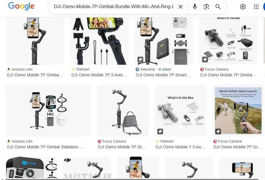 DJI Osmo Mobile 7P Gimbal Search Results
