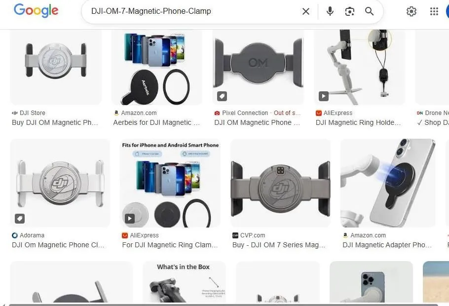 DJI Osmo Mobile Magnetic Phone Clamp Search Results