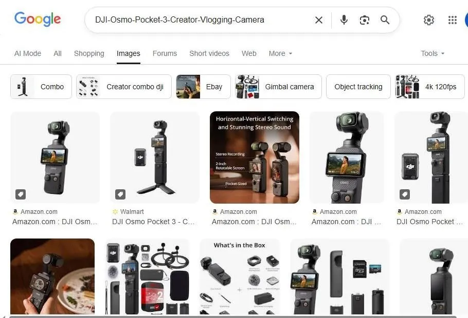 DJI Osmo Pocket 3 Google Search Results