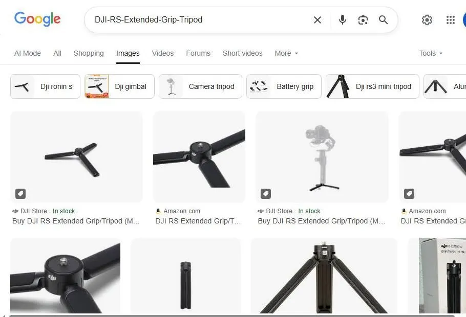 DJI RS Extended Grip Tripod Search Results