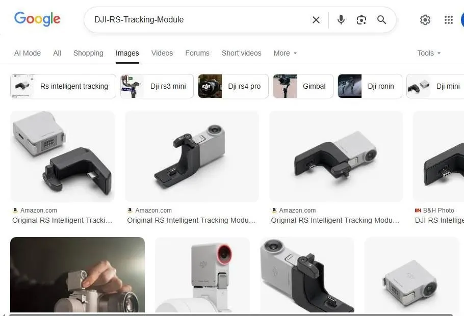 DJI RS Intelligent Tracking Module Search Results