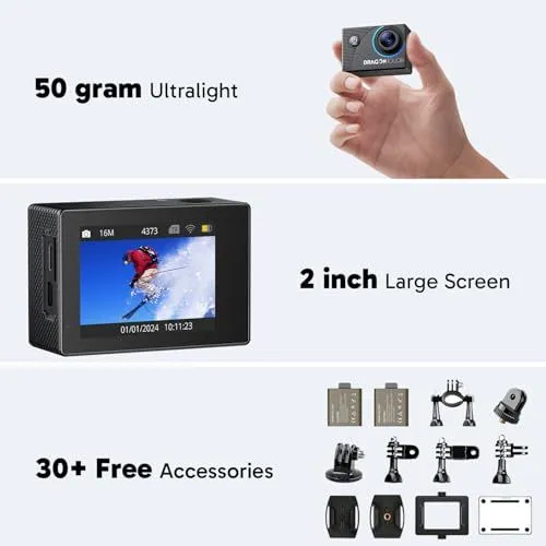 Dragon Touch Action Camera Features