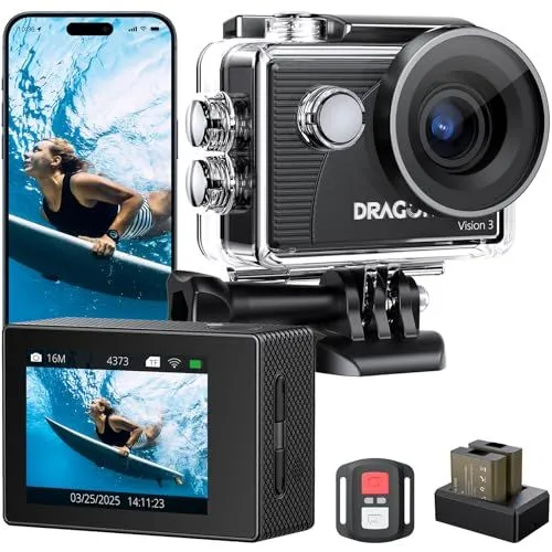 Dragon Touch Vision 3 4K Action Camera Kit