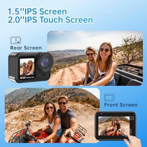 Dual Screen 4K Action Camera Features