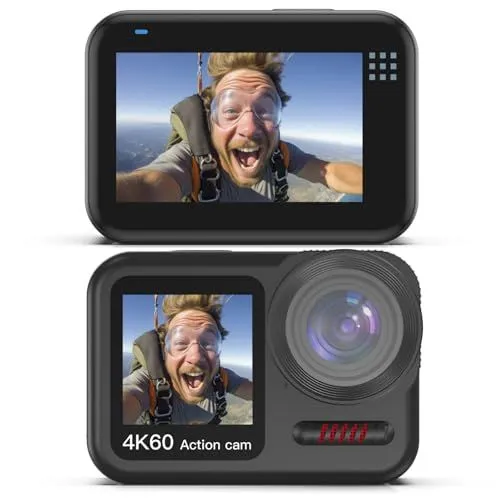 Xoieod 4K 60FPS Waterproof Action Camera With Dual Screen