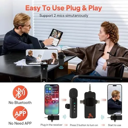 Dual Wireless Lavalier Microphone System for Smartphones