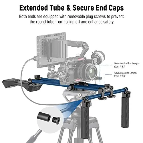 Extended Tube and Secure End Caps for Camera Rig