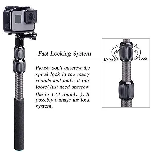 Fast Locking System for Carbon Fiber Extension Pole