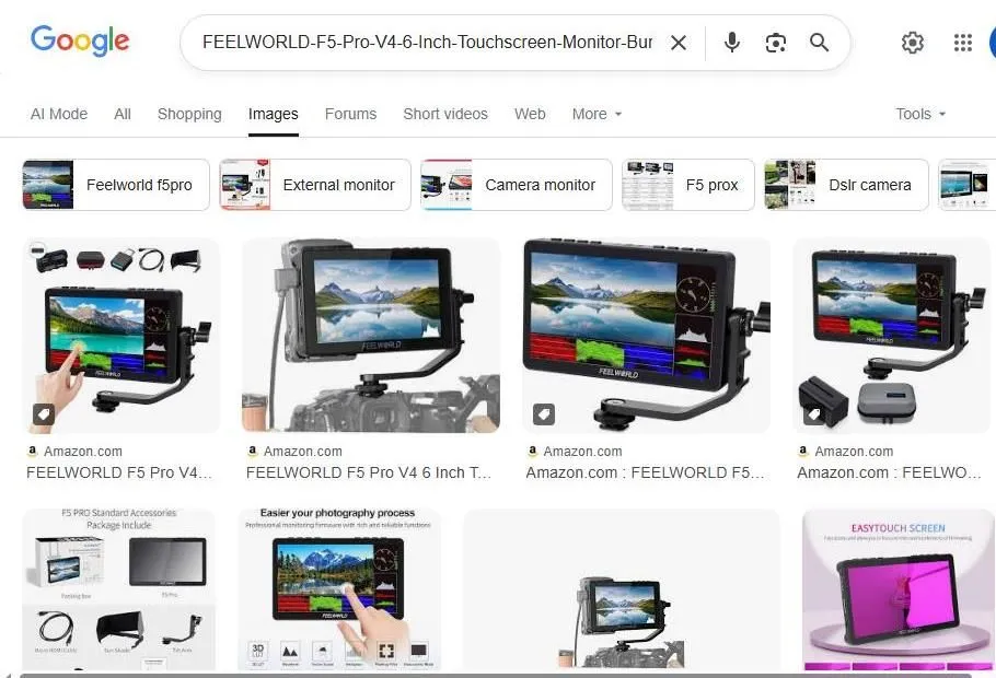 FeelWorld F5 Pro V4 Camera Monitor Search Results