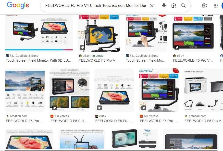 FeelWorld F5 Pro V4 Field Monitor Search Results