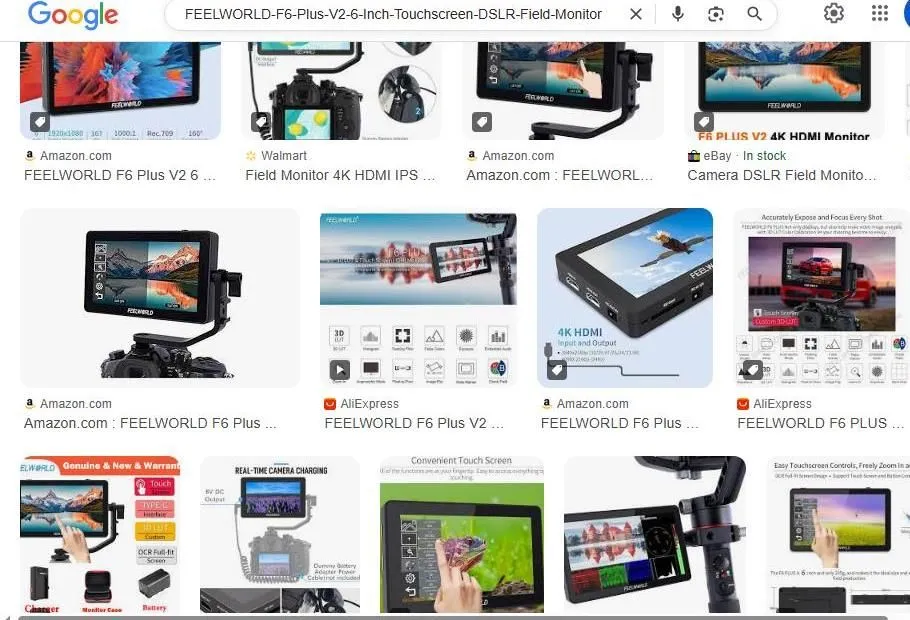 FeelWorld F6 Plus V2 Field Monitor Search Results