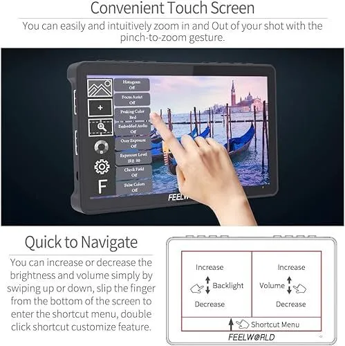 FEELWORLD Touch Screen Monitor Interface and Gestures