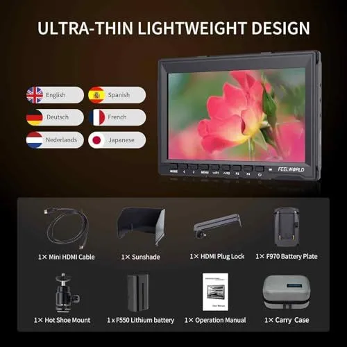 FeelWorld Ultra-Thin Field Monitor and Accessories Kit