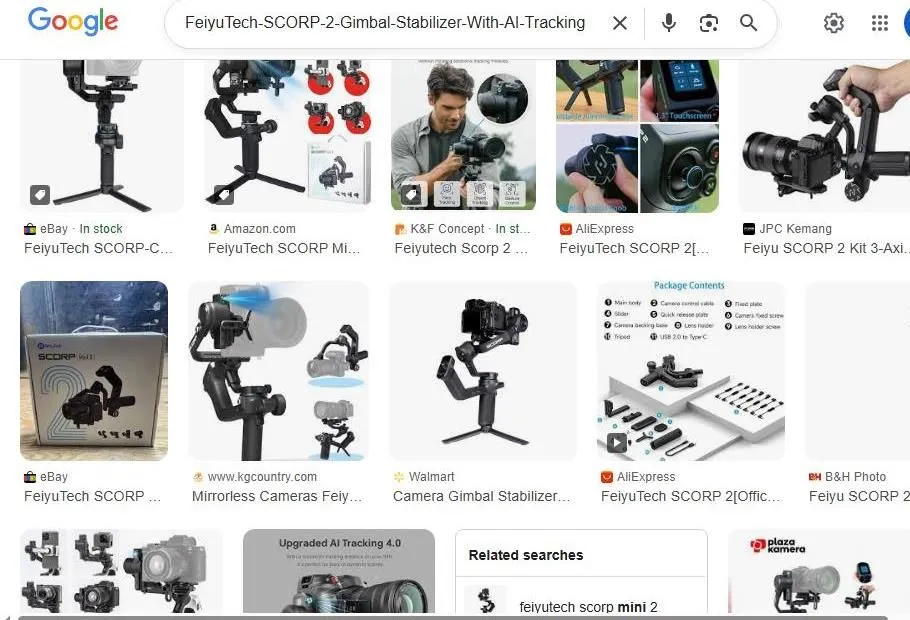 FeiyuTech SCORP 2 Gimbal Stabilizer Search Results