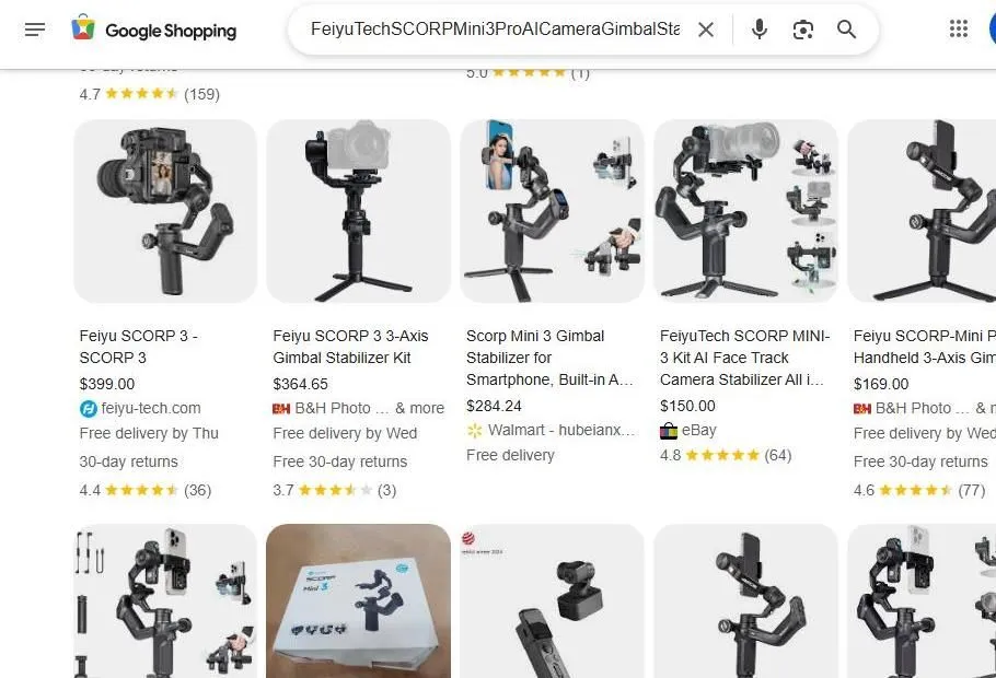FeiyuTech Scorp Series Gimbal Search Results