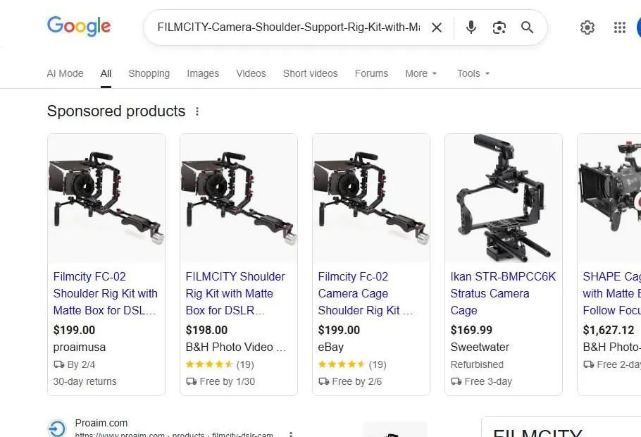Filmcity Camera Shoulder Rig Search Results