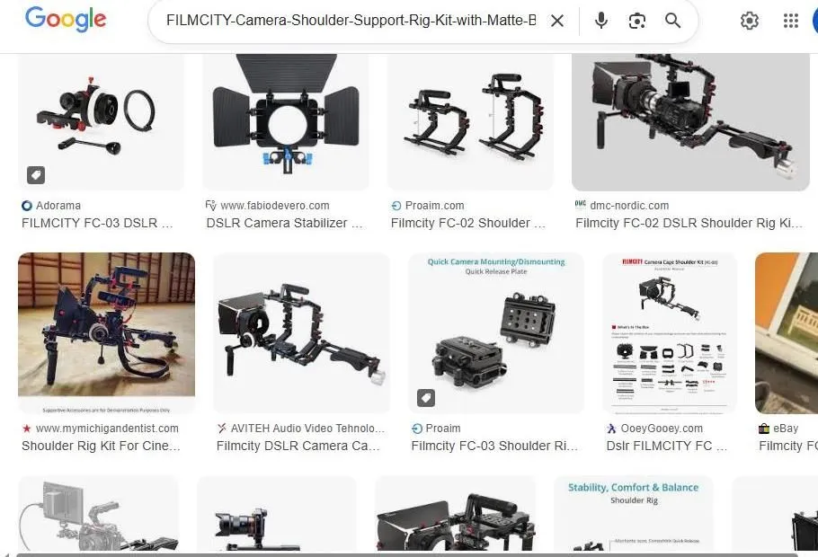Filmcity Camera Shoulder Support Rig Search Results