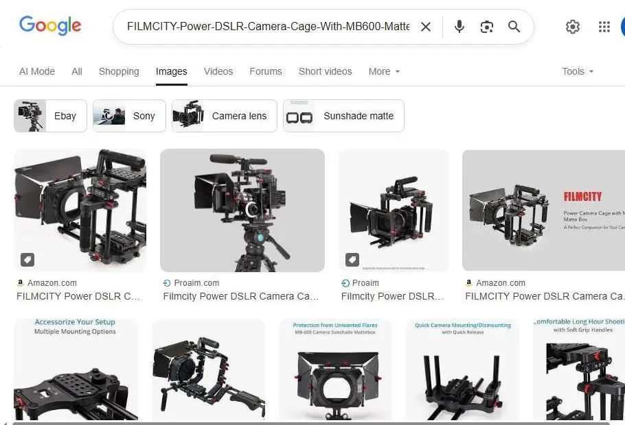FILMCITY Power DSLR Camera Cage Search Results