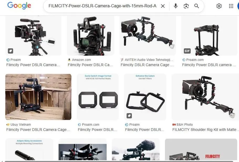 Filmcity Power DSLR Camera Cage Search Results