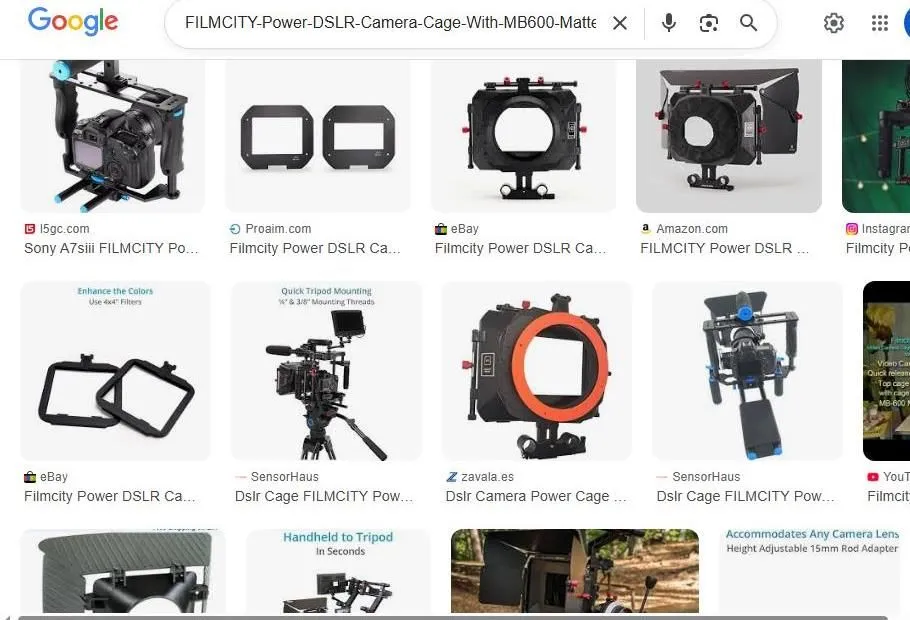 Filmcity Power DSLR Camera Cage Search Results