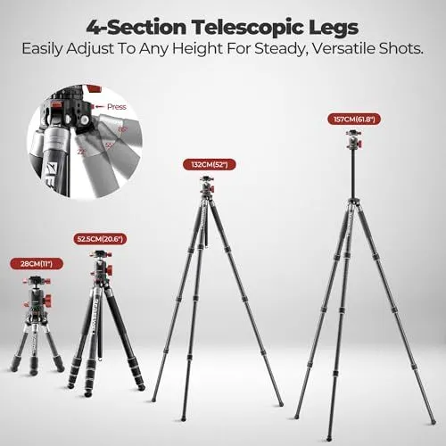 Four Section Telescopic Leg Tripod Adjustments
