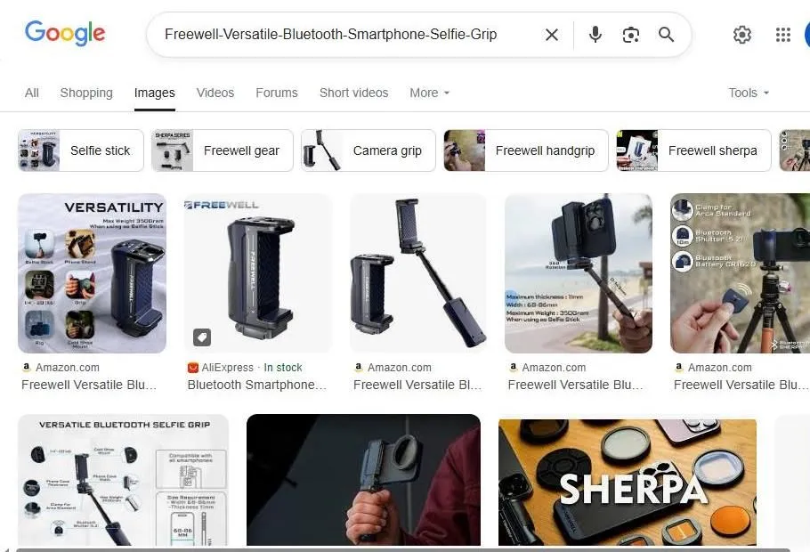 Freewell Versatile Bluetooth Smartphone Selfie Grip Search Results