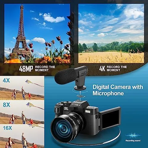 G-Anica 4K Digital Camera with External Microphone Product Overview