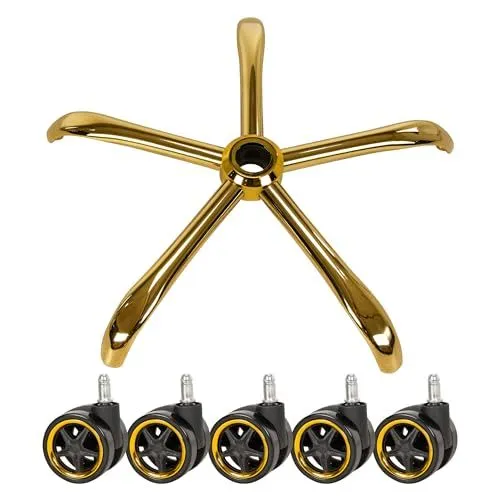 Gold Office Chair Replacement Base and Casters