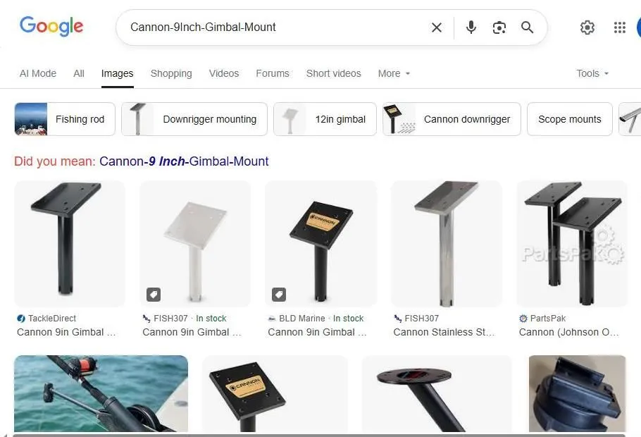 Google Image Search Results for Cannon 9 Inch Gimbal Mount