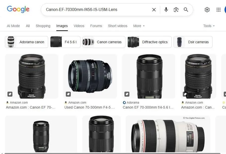Google Image Search Results for Canon EF 70-300mm Lens