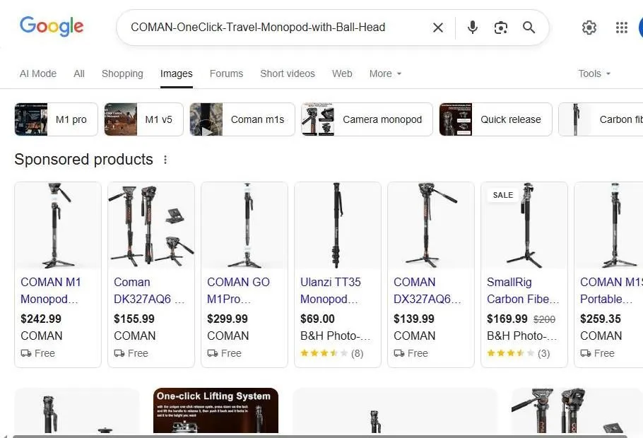 Google Image Search Results for COMAN Travel Monopod