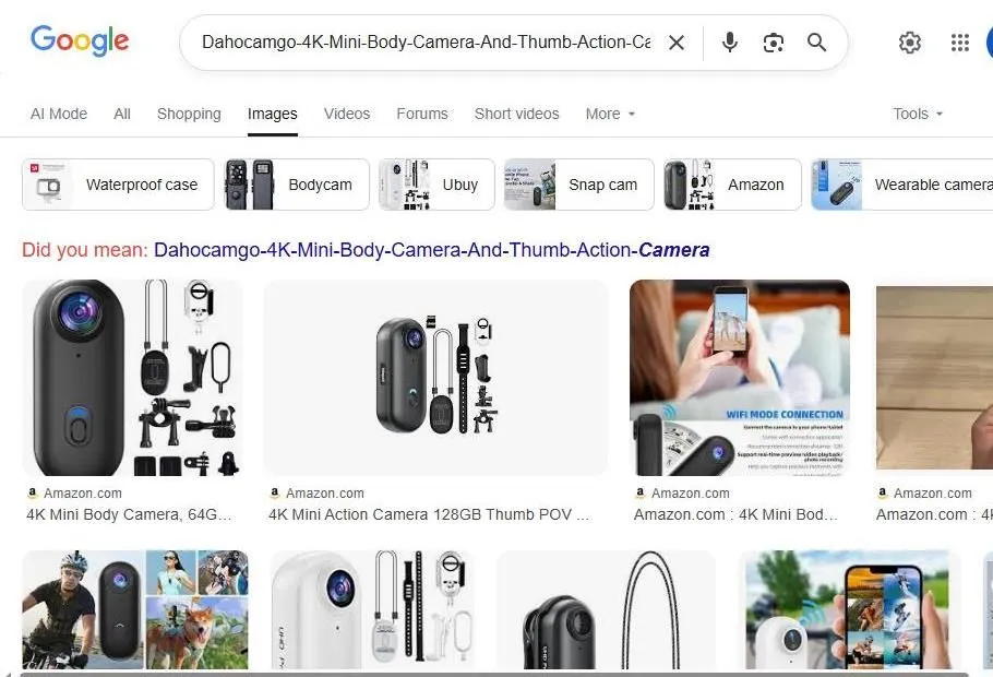 Google Image Search Results for Dahocamgo 4K Mini Body Camera