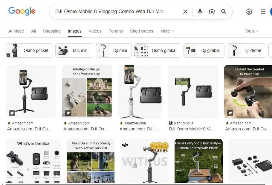 Google Image Search Results for DJI Osmo Mobile 6 Vlogging Combo