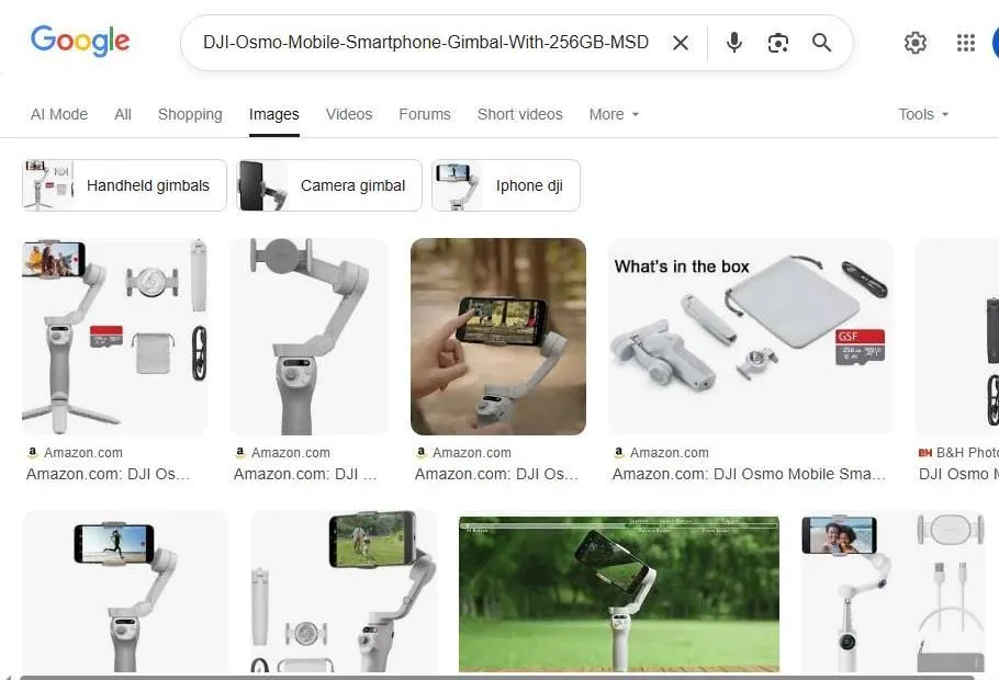 Google Image Search results for DJI Osmo Mobile gimbal