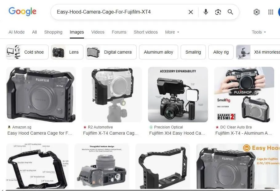 Google Image Search Results for Easy Hood Fujifilm X-T4 Camera Cage