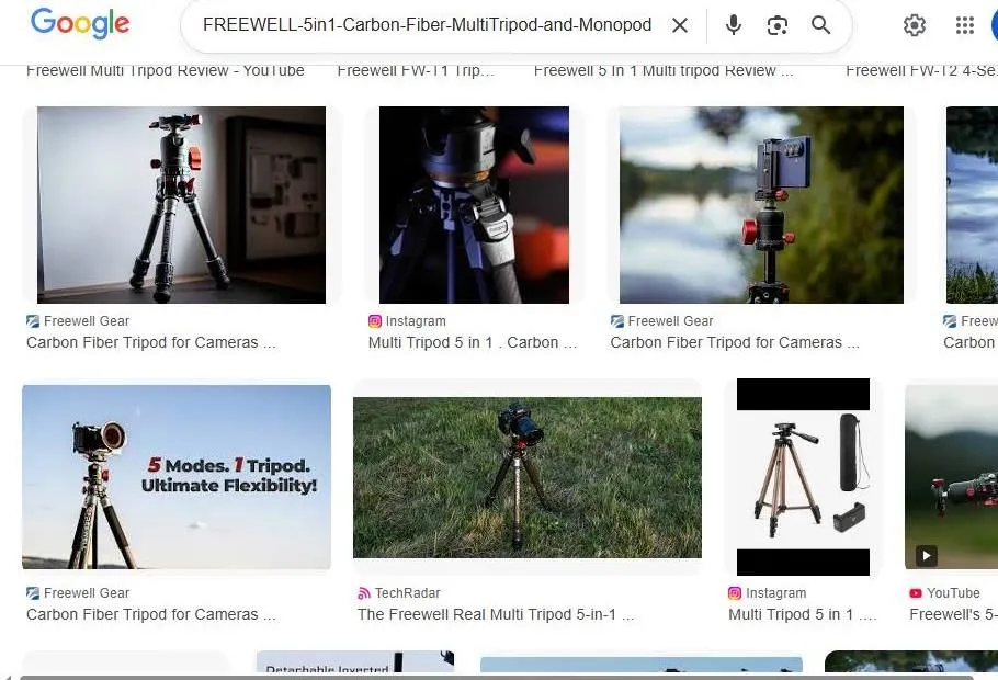 Google Image Search Results for Freewell 5-in-1 Carbon Fiber Tripod
