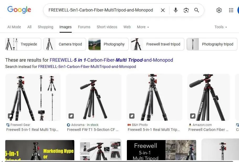Google Image Search Results for Freewell 5-in-1 Tripod