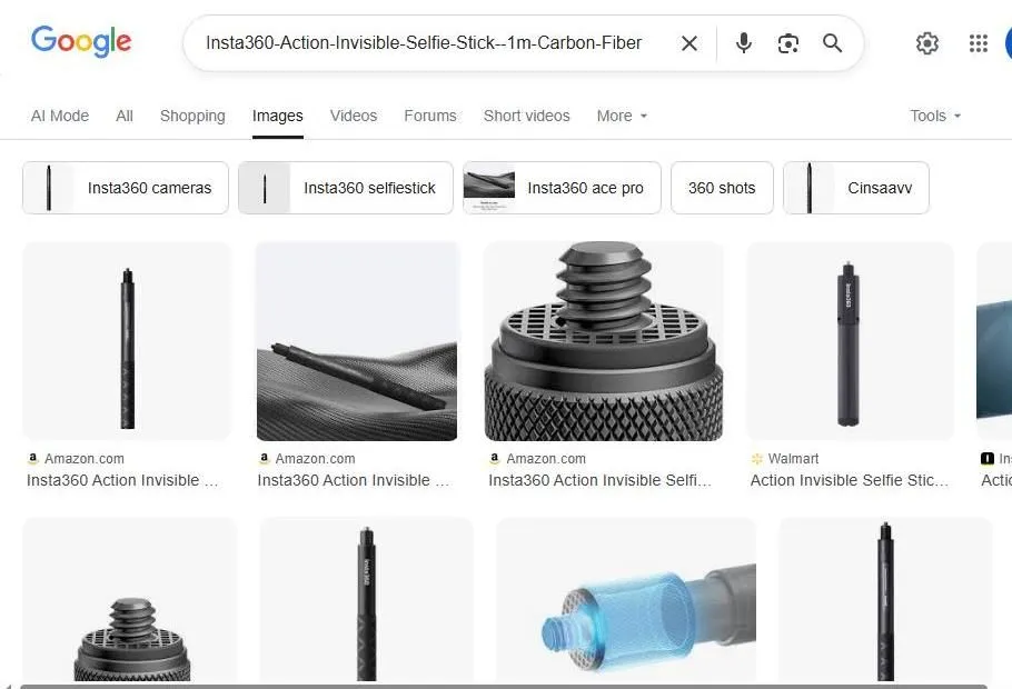 Google Image Search Results for Insta360 Carbon Fiber Selfie Stick