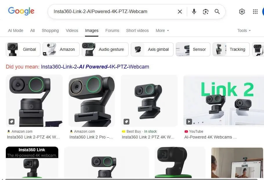 Google Image Search Results for Insta360 Link 2 Webcam