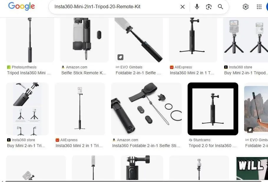 Google Image Search Results for Insta360 Mini Tripod Remote Kit