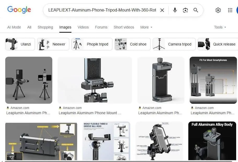 Google Image Search Results for Leaplumin Aluminum Phone Tripod Mount