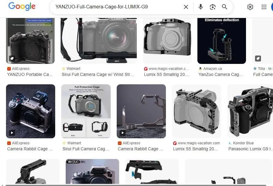 Google Image Search Results for Lumix G9 Camera Cages