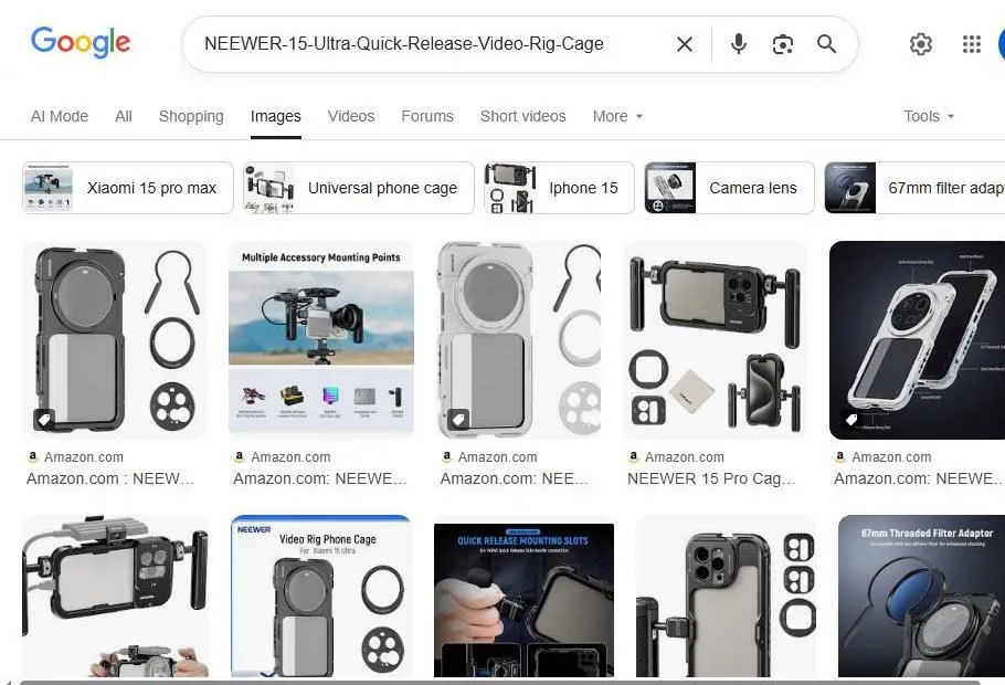 Google Image Search results for Neewer iPhone 15 Pro Video Rig Cage