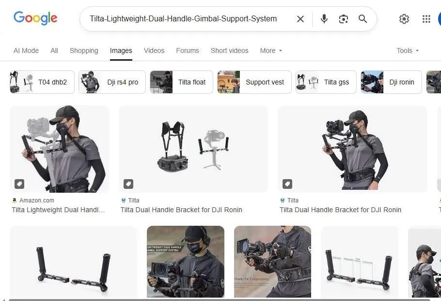 Google Image Search Results for Tilta Lightweight Dual Handle Gimbal Support System